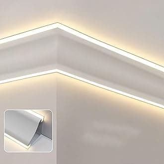 Crown Molding Led Indirect Lighting, Baseboard Led Strip Diffuser for Wall Corner or Ceiling, Surface Mounted Crown Moulding Without Led Strip(1.6m/5.2ft)