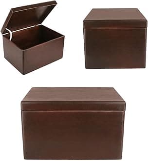 Creative Deco Large Brown Wooden Box Storage with Hinged Lid | 15.8 x 11.8 x 9.44 inches (+-0.5) | Gift Box Kitchen Storage Document | Product NOT Intended for 15 Years OR Below