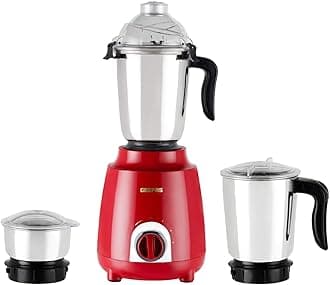 GEEPAS 600W 3-in-1 Mixer Grinder | Stainless Steel Jars, Blades | 3-Speed Control, Perfect for Fine Mixing of Chutney, Dry & Wet | Overload Protection | Body à