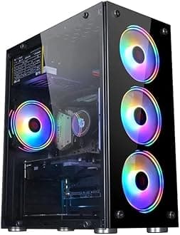 Gaming Computer Desktop Pc Core i7-2600 CPU/HD 2000 Graphics/16GB Ram/HDMI/VGA/Ethernet/RGB Cabinet/Windows 10 Pro/Wi-fi (512GB SSD/1TB HDD)
