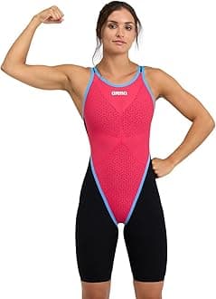 ARENA Womens Powerskin Carbon Glide Full Body Short Leg Open Back Competition Racing Swimsuit Tech Suit, Berries