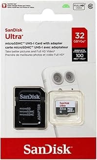 Ultra 32GB microSDHC UHS-I Card with Adapter, Silver, Standard Packaging (SDSQUNC-032G-GN6MA)