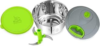 PddFalcon Food Grade Stainless Steel Handy Vegetable and Fruits Chopper - (450ml, Green)