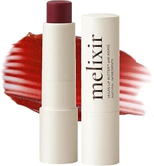 Melixir Vegan Lip Butter (12 Colors), Hydrating Tinted Lip Balm Stick, Bee-Free, Petrolatum-Free, Plant-Based, Moisturizes Dry & Chapped Lips With Shea Butter, Sheer, Natural Finish - #06 Rust Red