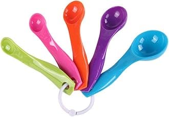 Dealglad Dealglad 5 in 1 Colorful Plastic Tea Flour Coffee Measuring Spoons Set Kitchen Cooking Baking Tools (Random Color)