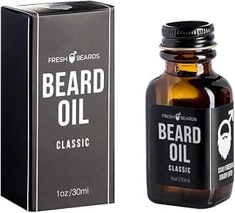 Fresh Beards Classic Beard Oil -Unscented Soothing Beard Oil for Sensitive Skin - Natural Soothing Anti-Itch Moisturizer & Softener for Dandruff Prevention and Healthy Beard Growth