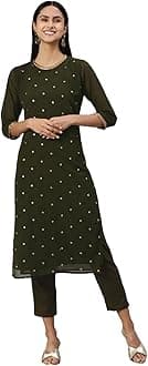 Hritika Faux Georgette Sequin Pattern Kurtaset (HRKB0070_Parent)