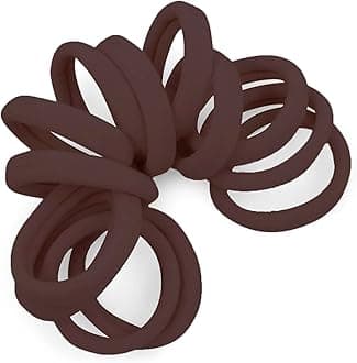Seamless Hair Ties - Dark Brown - Gentle Hair Ties No Damage, Standard Size 1.5 Inch, Soft and Stretchy Nylon Fabric Ponytail Holders - 12 Count
