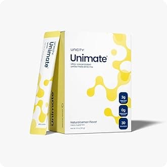 Unicity Unimate Natural Lemon—Ultra Concentrated Yerba Mate Drink Mix (30 Packets) - Alternative to Coffee and Energy Drinks (30-Day Supply)