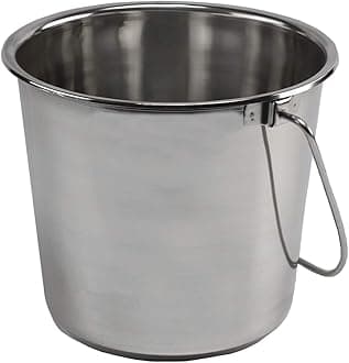 Stainless Steel Buckets for Pets, Cleaning, Food Prep (4 Gallon)