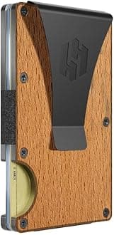 Hayvenhurst Wallet For Men - Reinvented Design Men's Wallet - Slim, Minimalistic & Seamless Card Case, Blocks RFID Scanners, Holds 12 Cards (Beech Wood)