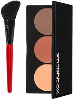 Smashbox Step-By-Step Contour Kit | Buildable, Highlight, Shapes + Brush, 0.4 Ounce, Medium/Deep