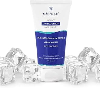 Mannlich Anti Chafing Cream for Men, Anti-Rash Cream for Intimate Areas, Reduces Inner Thigh Rashes from Sports and Fitness Activities, Prevents from Sweat, Odor, Irritation & Rashes | Dermatological