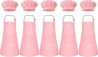 Kids Apron and Chef Hat Set Children Apron Adjustable with 2 Pockets Children Chef Painting for Cooking Baking