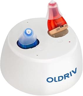 Hearing Aids for Seniors, Completely-in-Canal (CIC) Hearing Aids for Adults Rechargeable OTC Digital Hearing Aids with Noise Cancelling, Red Blue 1 Pairs