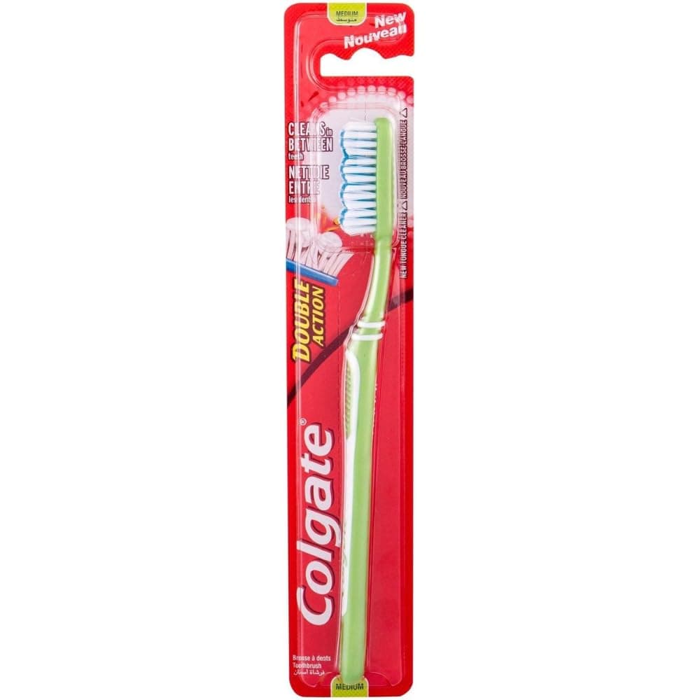1 x Double Action Toothbrush Medium Multi-Coloured