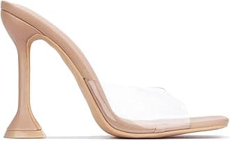 Cape Robbin Lithe Sexy High Heels for Women, Square Open Toe Shoes Heels