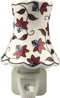 AcaciaHome Durable and Clasic LED Night Light - Colorful Floral Ceramic Decor...