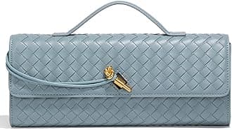 Trendy Woven Evening Clutch Purses Women Underarm Shoulder Handbag Cute Satchels Crossbody Purse PU Leather Wallet