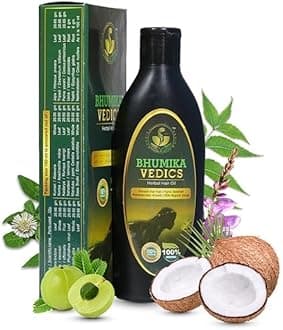 Bhumika Vedics Herbal Hair Oil | Strengthens & Thickens Hair | Ayurvedic Anti-Hair Fall Formula - Contains 100% Herbal Ingredients | Hair Growth | 200 ml