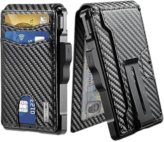 umoven Men's Wallet - Money Clip & Slots Slim Leather RFID Blocking Wallet Minimalist Bifold Wallet