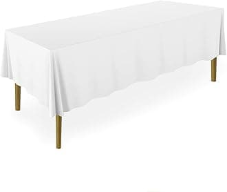 Premium Polyester Rectangle Tablecloth - for Wedding, Restaurant or Banquet - Multiple Colors/Sizes White/60 x 102""