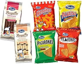 Surtido Picaritas, Picaronas, Meneitos, Barquillos - 6 Pack Assorted Family Size Snacks from Costa Rica