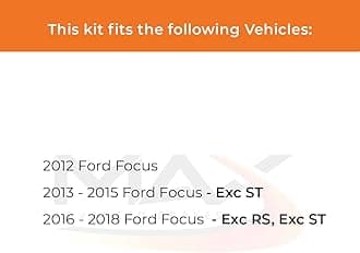 MAX Advanced Brakes - Brake Kit For 2012-2018 Ford Focus (Excluding ST, RS)| Carbon Ceramic Brake and Rotor Kit Front and Rear| Daily Performance Drilled Slotted Brake Rotors