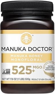 MANUKA DOCTOR Premium Quality Monofloral Manuka Honey. 100% Pure New Zealand Honey. Certified. Guaranteed. RAW. Non-GMO (MGO 525)