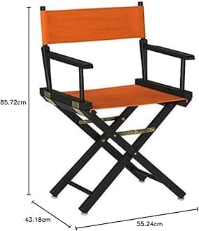 Casual Home 18" Director's Chair Black Frame with Tangerine Canvas