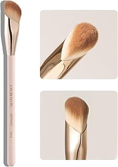Small Angled Concealer Brush For Under Eye Brightening, Precision Face Makeup Brush (193 concealer brush-Pink)