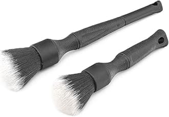 TriGrip Ultra-Soft Detailing Brush Set - Scratch-Free Cleaning for Exterior, Interior Panels, Emblems, Badges, Gauges, Infotainment Screen - Black
