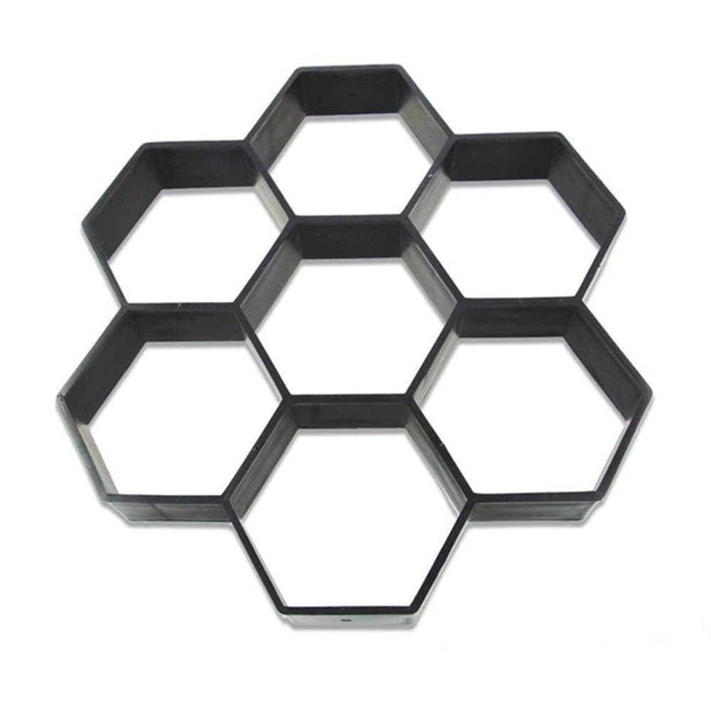 Sdkmah9 Hexagon Path Maker Mould,Garden Walk Maker Mould,Reusable Paving Concrete Stepping Stone Mould Molds Stones Slabs Garden Patio Driveway Pathmate Pavement Mold Patio Path Walk Maker