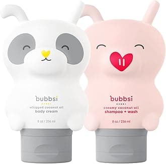 Bubbsi Baby Acne & KP Duo | Organic Coconut Oil Baby Wash & Baby Lotion | Light Natural Scent | Won't irritate eyes | Organic Coconut Oil + Shea | For Face & Body | Gentle, Sulfate-free