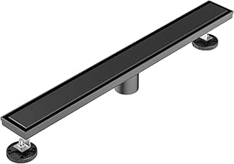 Neodrain 24 in Matte Black Linear Shower Drain- with 2-in-1 Flat & Tile Insert Cover, 304 Stainless Steel Rectangle Shower Floor Drain,Floor Shower Drain