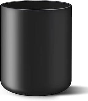 LATCHHOOK Black Kitchen Utensil Holder for Countertop, Large 7.2 Matte Ceramic Cooking Utensil Crock for Counter Easy to Clean, Modern Spatula Holder for Farmhouse Décor 7.2×5.8 INCH