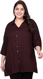 indietoga Rayon Longline Women's Plus Size Shirts