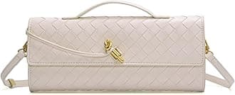 Trendy Woven Evening Clutch Purses for Women Evening Bags Handbags PU Leather Purse with Removable Shoulder Strap Bag