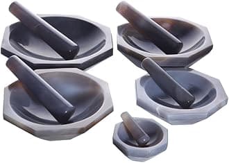 30mm 50mm 70mm 100mm 110mm 120mm 150mm 160mm 200mm Natural Agate Mortar and Pestle for Lab Grinding (Size : Inner Dia 60mm)