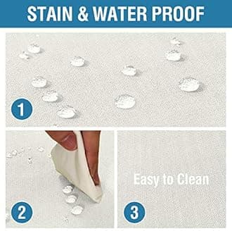 H.VERSAILTEX Linen Textured Table Cloths 54 x 80 Inch Premium Solid Tablecloth Spill-Proof Waterproof Table Cover for Dining Buffet Feature Extra Soft and Thick Fabric Wrinkle Free, Ivory