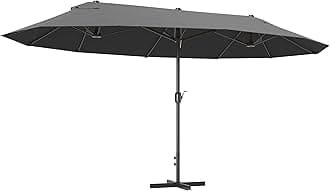 Outsunny 4.6m Garden Parasol Double-Sided Sun Umbrella Patio Market Shelter Canopy Shade Outdoor with Cross Base
