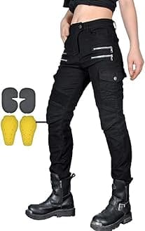Women Moto Jeans Motorcycle Pants Motorbike Biker Trousers with Zipper