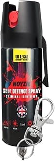 Self Defence Spray NOYZIE UK Legal Pepper Spray Alternative for Men & Women with UV Marking & Keychain - Criminal Identifier Spray for Personal Protection 15ml (Style 1)