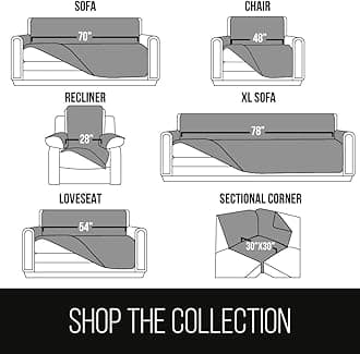 Sofa Shield Patented Couch Slip Cover, Large Cushion Protector, Reversible Stain and Dog Tear Resistant Slipcover, Quilted Microfiber 70” Seat, Washable Covers for Dogs Pets Kids, Seafoam Cream