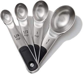 OXO Good Grips 4 Piece Stainless Steel Measuring Spoons with Magnetic Snaps