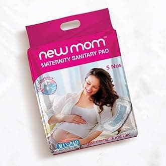 Newmom Disposable Maternity pads - Maxi, Pack of 5 | For Heavy Bleeding Post Delivery | Super Absorbent and Leak Proof | Soft and Non-irritating | For Extra Heavy Flow and Urine Incontinence
