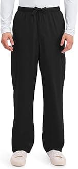 Cherokee Scrub Pants for Men Cargo Nursing Bottom with Zip Fly, 7 Pockets, Elastic Waist & 2-Way Stretch Fabric – 4243