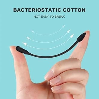 Individually Wrapped Double Tipped Cotton Swabs, Black, Pointed, Spiral, for Ear, Makeup, Clean (200 Count)