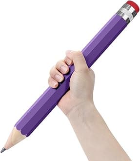 Giant Pencils for Prop/Gifts/Decor - 14 Inch Jumbo Wooden Big Novelty Pencil with Cap for Schools and Homes by BUSHIBU(Purple)