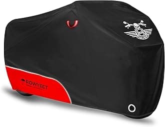 ROWYEET Motorcycle Cover Waterproof Outdoor Storage with Lock-Holes, Storage ...